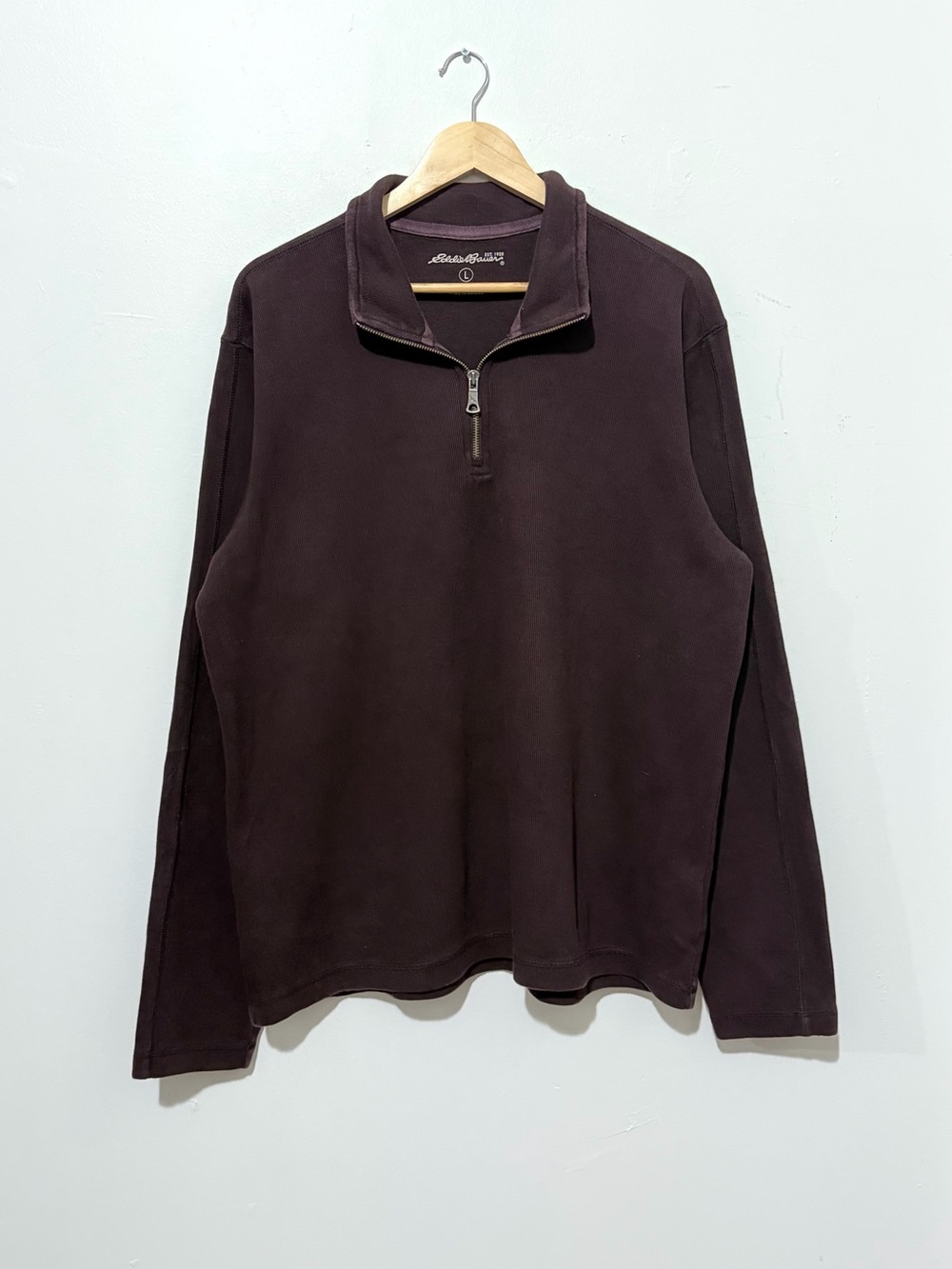 Eddie Bauer Men's Half-Zip Pullover Sweater in Dark Brown